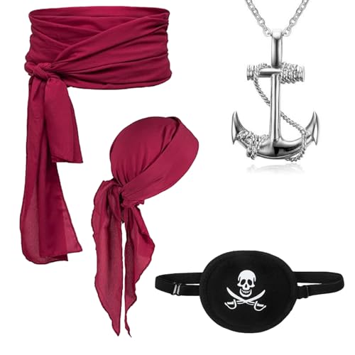 YNR Mittelalterliches Piratenkostüm-Zubehör-Set, Halloween-Piratenkapitän, Kostüm-Set, für Damen und Herren, Piratenkostüm, Zubehör für Rollenspiele, Verkleidungen, Partys, Halloween, 5-teilig YNR Mittelalterliches Piratenkostüm-Zubehör-Set, Halloween-Piratenkapitän, Kostüm-Set, für Damen und Herren, Piratenkostüm, Zubehör für Rollenspiele, Verkleidungen, Partys, Halloween, 5-teilig von YNR