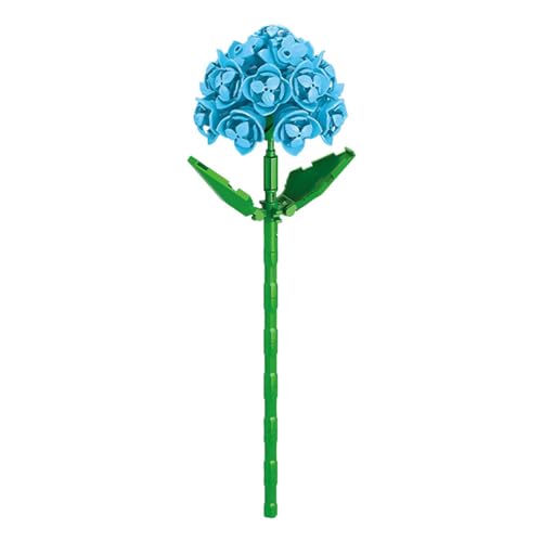 YNTOXIN 9093-12 Blumenstrauß-Bauset zum Entspannen, künstliche Blumen, Bauset für Weihnachten, Geburtstag, Geschenke für Teenager, Erwachsene (107 Teile), Blaue Hortensie von YNTOXIN