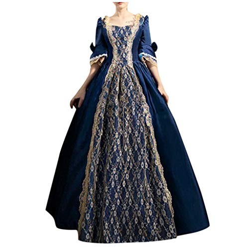 YNnkian Damen Mittelalter Kleid Bares Cosplay Prinzessin Kleidung Gewand Halloween Piraten Kleid Cosplay Kostüm Kleid mit Trompetenärmel Kleidung Damen viktorianisches kleid renaissance maxi kostüm von YNnkian