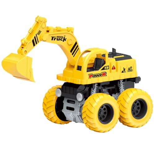 YOBOKO Kleinkind-Autospielzeug, Fahrzeugmodell mit Allradantrieb, Off-Road-Return-Cycle-Pull-Back-Fahrzeug, Lustiges Rennwagen-Spielzeugmodell, Zyklotron, Umdrehen, Zurückdrehen (Excavator) von YOBOKO