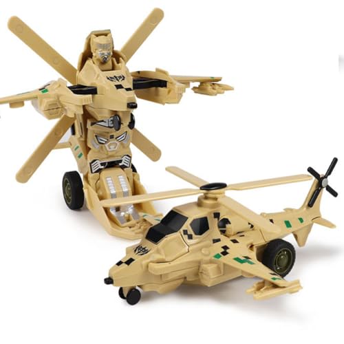 YOBOKO Verwandelbares Flugzeugspielzeug für Kinder Einfaches für Jungen und Mädchen Lustige Spielfahrzeuge Geschenke für Kleinkinder 3–8 Jahren (Camouflage-Khaki) von YOBOKO