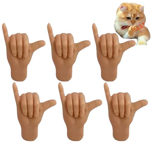 Mini Hands for Cats, Tiny Hands for Cats, Folded Finger Puppets Folded, Cat Mini Hands Crossed, Funny Cat Finger for Cats and Dogs (6pcs-C) von YODAOLI