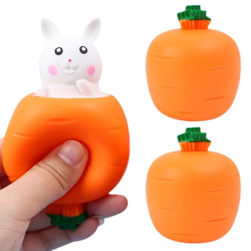 POP UP Carrot Bunny, Pop Up Carrot Bunnies, Carrot Rabbit Stress Ball, Squeeze Toys Squishes Carrot Rabbit Fidget Toys Easter Basket Stuffers (3PCS, Random) von YODAOLI