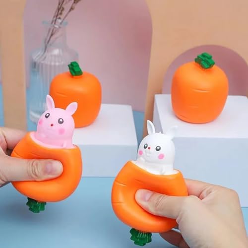 POP Up Carrot Bunny, 2024 Pop Up Carrot Rabbit, Easter Squeeze Fidget Toys for Kids Adult, Carrot Rabbit Stress Ball, Squeeze Toys Squishes Carrot Rabbit Fidget Toys (12Pcs-Mix) von YODAOLI