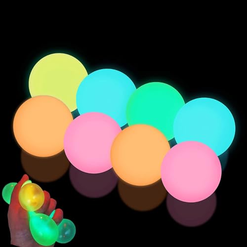 YODAOLI Lumi Balls, Lumiballs, Lumi Glow Balls, Dream Balls Glow in The Dark That Stick, Dream Balls That Come Back, Stick Up Wall and Ceiling Balls Glow in The Dark Bouncy Balls (8Pcs) von YODAOLI