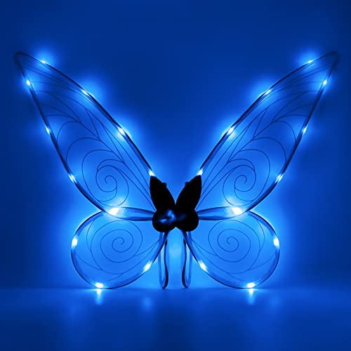 YODITI Leuchtende Feenflügel Kinder, LED leuchtende Elfenflügel für Erwachsene Schmetterlingflügel Cosplay Kostüm, Zauberwelt Partei Phantasie Kleid mit Elastischen Schultergurten Karneval Requisiten YODITI Leuchtende Feenflügel Kinder, LED leuchtende Elfenflügel für Erwachsene Schmetterlingflügel Cosplay Kostüm, Zauberwelt Partei Phantasie Kleid mit Elastischen Schultergurten Karneval Requisiten von YODITI