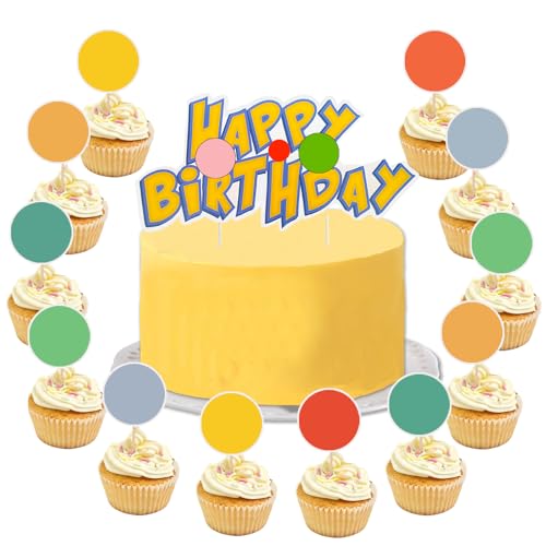 YOGARTH 25 Stück Tortendeko Jungen Mädchen, Kuchen Deko Kindergeburtstag, Tortendekoration Cake Topper Set, Happy Birthday Topper für Kinder Geburtstag Party Kuchen Dekoration (B) von YOGARTH