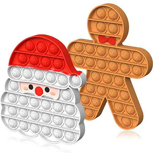 2 Pack Christmas Pop Poppet It Fidget Toys Set - Santa & Lebkuchenmann, Heiligabend Box Party Tasche Strumpffüller für Kinder Geschenke für Jungen Mädchen Baby Xmas Popit Sensorisches Spielzeug 2022 2 Pack Christmas Pop Poppet It Fidget Toys Set - Santa & Lebkuchenmann, Heiligabend Box Party Tasche Strumpffüller für Kinder Geschenke für Jungen Mädchen Baby Xmas Popit Sensorisches Spielzeug 2022 von YOGINGO