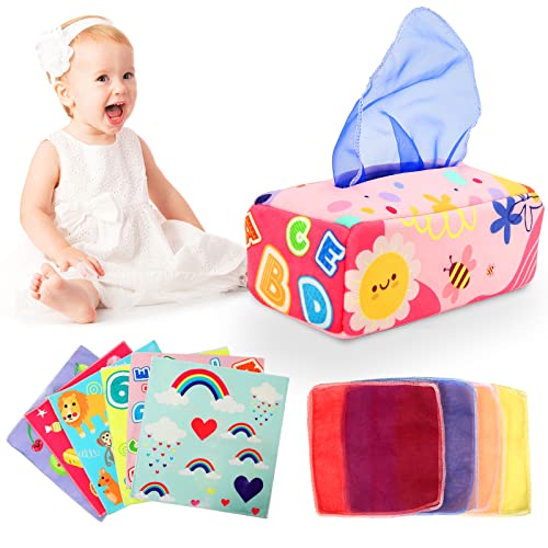 Baby Spielzeug 6 Monate - Tissue Box Montessori Spielzeug - Montessori Spielzeug ab 1 Jahr, Hohem Kontrast Babyspielzeug Für Babys 0-12 Monate, Jungen&Mädchen Kinder Lernspielzeug Baby Geschenke von YOGINGO