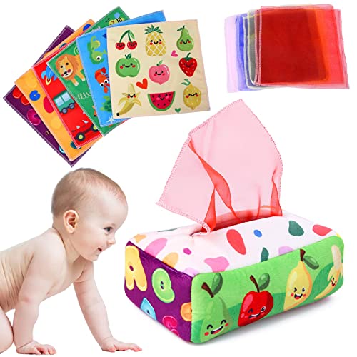 Baby Spielzeug 6 Monate - Tissue Box Montessori - Sensorik, Hohem Kontrast Babyspielzeug Für 0-12 Monate, Jungen & Mädchen Kinder Frühes Lernspielzeug Baby Geschenke von YOGINGO