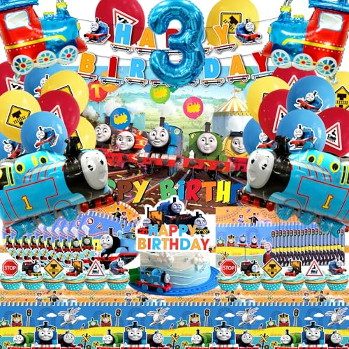 81 Pcs Thomas 3 Jahre Geburtstagsdeko, Thomas 3 Jahre Geburtstagsparty Ballon, Thomas Partygeschirr Set, Luftballon Thomas Zug, Thomas Cake Decoration, Thomas Pappteller Und Gewebe, Thomas Tischdeko 81 Pcs Thomas 3 Jahre Geburtstagsdeko, Thomas 3 Jahre Geburtstagsparty Ballon, Thomas Partygeschirr Set, Luftballon Thomas Zug, Thomas Cake Decoration, Thomas Pappteller Und Gewebe, Thomas Tischdeko von YOILIK