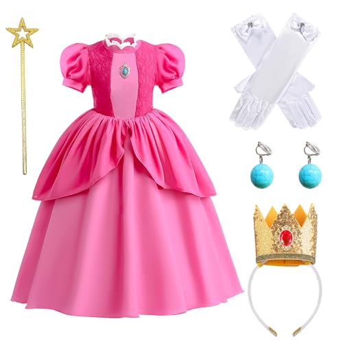 Princess Peach Kostüm, 3-8 Jahre Princess Peach Kostüm Kinder, Peach Kleid, Peach Cosplay, Princess Peach Costume, Kostüm Prinzessin Peach, Peach Kostüm Mädchen mit Krone, Princess Peach Accessories Princess Peach Kostüm, 3-8 Jahre Princess Peach Kostüm Kinder, Peach Kleid, Peach Cosplay, Princess Peach Costume, Kostüm Prinzessin Peach, Peach Kostüm Mädchen mit Krone, Princess Peach Accessories von YOILIK