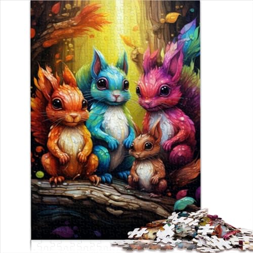Adult Puzzles Art Süßes Eichhörnchen, 1000-teiliges Puzzle, Papppuzzle für Erwachsene ab 12 Jahren, Reisespiele und Reisespielzeug für 12-Jährige, Größe (26 x 38 cm) von YOITS