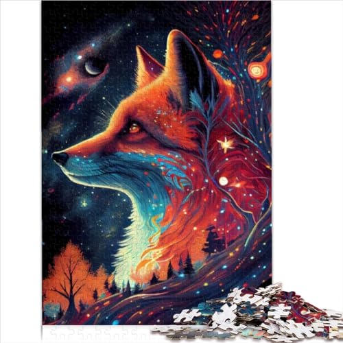 Adult Puzzles Fox Galaxy Nature, 1000-teiliges Puzzle, Holzpuzzlespiel für Kinder ab 12 Jahren, Familienspielgröße (50x75 cm) von YOITS