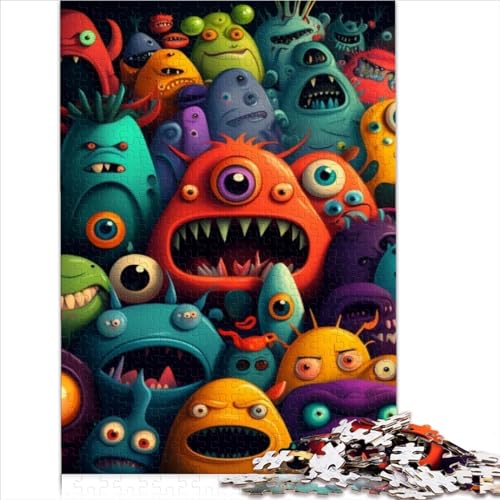 Erwachsene Puzzles Buntes Monster 1000 Teile für Erwachsene und Kinder Papppuzzles für 12-Jährige Puzzle kognitives passendes Vorschul-Lernspielzeug Geschenk für Größe (26 x 38 cm) von YOITS