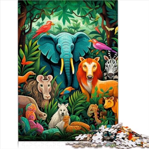 Erwachsenenpuzzle, afrikanische Tiere, 500 Teile, Puzzle für Erwachsene und Kinder, Holzpuzzle, geeignet für Erwachsene, Puzzle für Erwachsene und Familien, Größe (38x52 cm) von YOITS