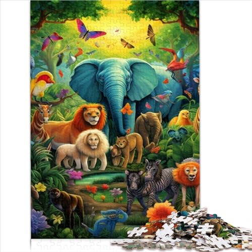 Erwachsenenpuzzle, afrikanische Tiere, Puzzles für Erwachsene, 500-teiliges Holzpuzzle, perfekt für Kinder ab 12 Jahren, stressabbauende Größe (38x52 cm) von YOITS