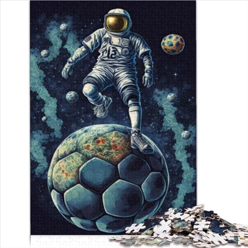 Erwachsenenpuzzle „Astronaut spielt Fußball“, 500 Teile, Puzzle für Erwachsene, Kinder, Holzpuzzle ab 12 Jahren, Lernspielzeug für Kleinkinder, Größe (38x52 cm) von YOITS