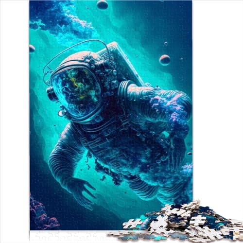 Erwachsenenpuzzle „Astronauten im Ozean“, 500-teiliges Puzzle, Holzpuzzle für Erwachsene, Jungen und Mädchen, IQ-Test, Denkaufgabe, Rätselgröße (38x52 cm) von YOITS