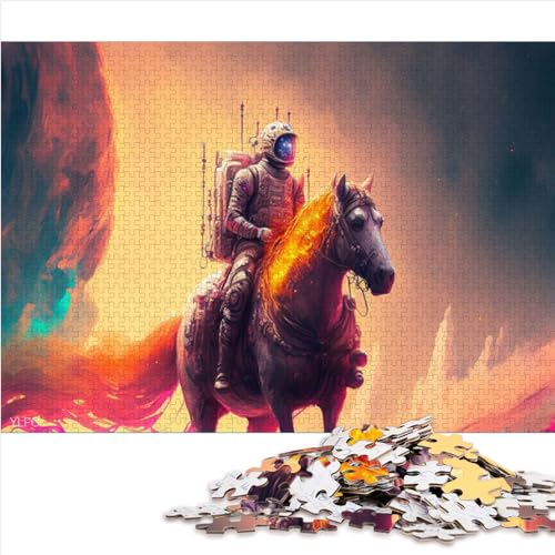 Erwachsenenpuzzle „Riding My Space Horse“, 1000 Teile, Puzzle für Kinder, Holzpuzzle für Kinder ab 12 Jahren, Puzzlegeschenk für Erwachsene, Teenager, Kindergröße (50x75 cm) von YOITS