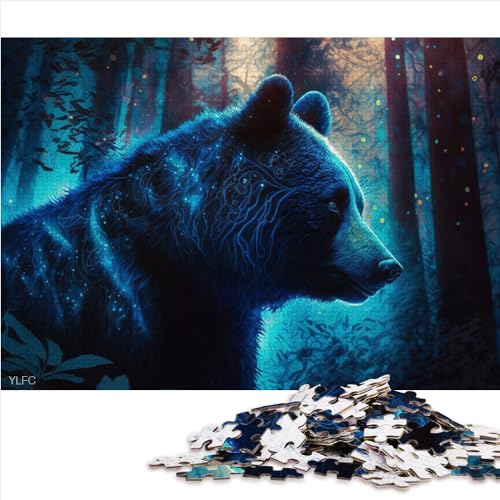 Erwachsenenpuzzle „Schwarzer Bär“, 1000-teiliges Puzzlespiel, Lernspielzeug aus Holz für Kinder ab 12 Jahren, Spielzeug für Erwachsene, Familienpuzzles, Geschenkgröße (50x75 cm) von YOITS