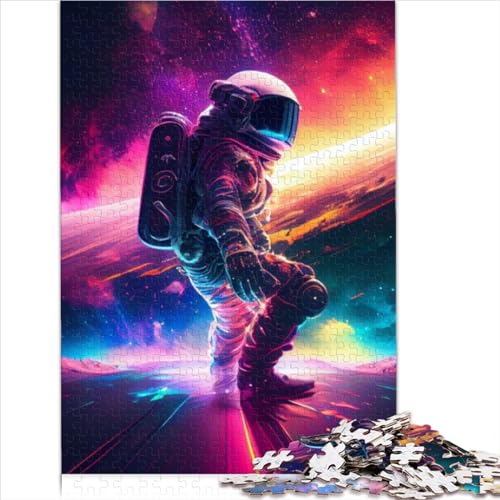 Für Kinder Puzzle Astronaut Surfen im Weltraum 1000 Teile Puzzles für Erwachsene Papppuzzles für Kinder ab 12 Jahren Geschenkset für Erwachsene Teenager Kinder Größe (26 x 38 cm) von YOITS