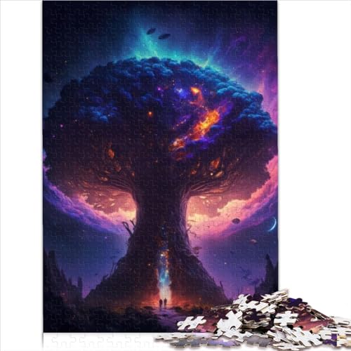 Kids Puzzles Cosmic World Tree of Life Puzzles für Erwachsene, 1000-teiliges Holzpuzzlespiel für Erwachsene und Kinder, herausfordernde Spielgröße (50x75 cm) von YOITS