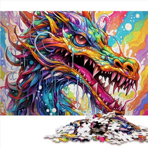 Kunstpuzzle für Kinder, Fliegende Drachen, 1000-teilige Puzzles für Erwachsene und Kinder, Papppuzzles für Erwachsene und Kinder, Puzzlegröße (26 x 38 cm) von YOITS