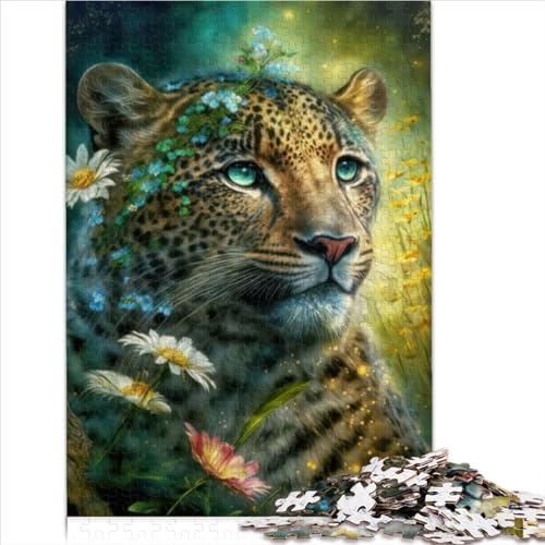 Puzzle für Erwachsene, Atemberaubender Leopard, 1000 Teile Holzpuzzle für Erwachsene, Papppuzzle für Erwachsene, ab 12 Jahren, Reisespiele und Reisespielzeug für 12-Jährige, Größe (26 x 38 cm) von YOITS