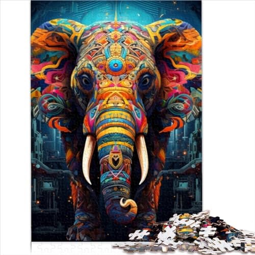 Puzzle für Erwachsene, Psychedelischer Elefant, 1000 Teile, Holzpuzzle für Kinder und Erwachsene, Geschenk- und Spielzeuggröße (50x75 cm) von YOITS