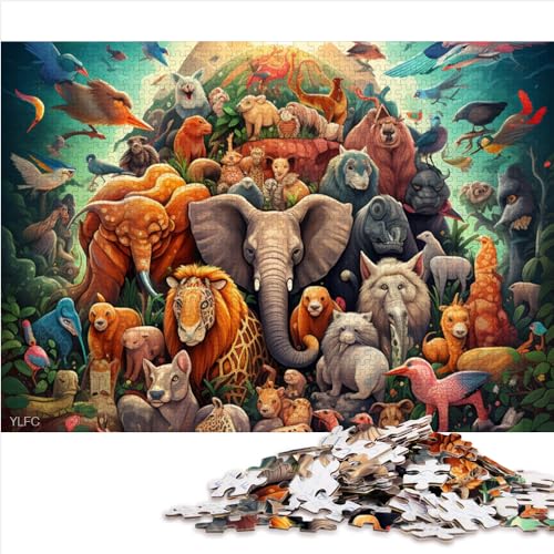 Puzzle für Erwachsene, afrikanische Tiere, 500 Teile, Holzpuzzle für Erwachsene und Kinder, Puzzlegröße (38x52 cm) von YOITS