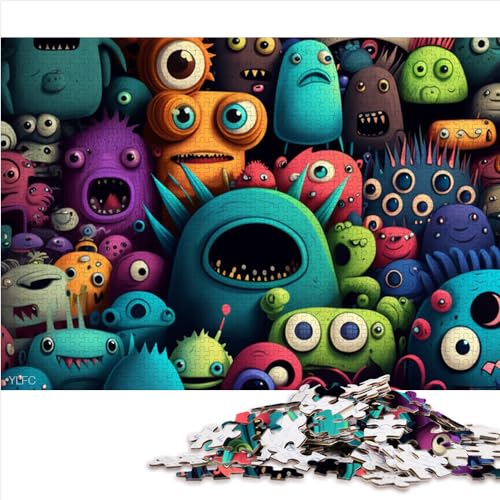 Puzzle für Erwachsene, buntes Monster, 1000-teiliges Holzpuzzle für Erwachsene und Kinder, pädagogische Größe (50x75 cm) von YOITS