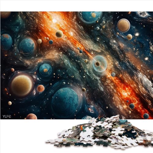 Puzzle für Erwachsene, buntes Universum, 1000 Teile, für Erwachsene und Kinder, einzigartige Holzpuzzles ab 12 Jahren, große herausfordernde Puzzlegröße für Erwachsene (50x75 cm) von YOITS