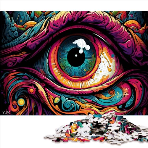 Puzzle für Erwachsene, psychedelische Augen, 500 Teile, Holzpuzzle, ab 12 Jahren, Denksportaufgaben, Größe (38x52 cm) von YOITS