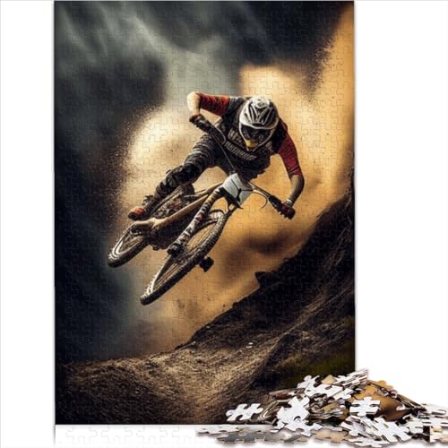 Puzzle für Erwachsene Mountain Bike Downhill 1000-teiliges Puzzle Holzpuzzle für Erwachsene Kinder Puzzlegröße (50x75 cm) von YOITS