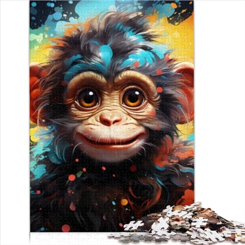 Puzzle für Erwachsene und Kinder, Art Monkey 1000-teiliges Puzzle, Papppuzzle für Erwachsene und Kinder, tolles Geschenk für Erwachsene, Größe (26 x 38 cm) von YOITS