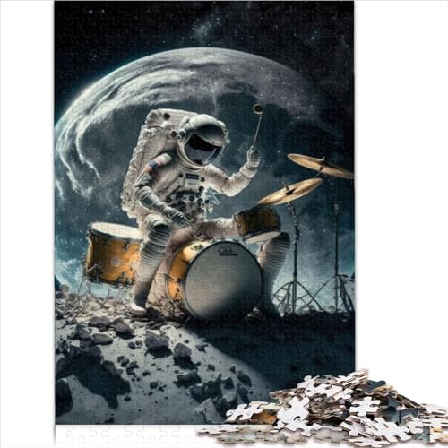 Puzzles Astronaut spielt Schlagzeug, ab 12 Jahren, 1000 Teile, Holzpuzzle für Erwachsene und Kinder, schwierige Puzzlegröße (50x75 cm) von YOITS