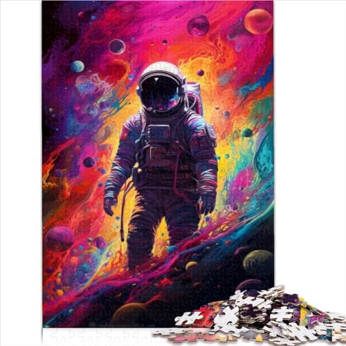 Puzzles Bunter Astronaut, 12 Jahre und älter, 500 Teile, Holzpuzzle, 12 Jahre und älter, Erwachsenenpuzzle, Spielgröße (38x52 cm) von YOITS