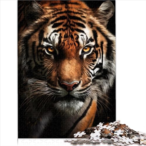 Puzzles Gesicht des Tigers 1000-teiliges Puzzle, Papppuzzles für Kinder und Erwachsene, für Erwachsene, Puzzle-Lernspiele, Größe (26 x 38 cm) von YOITS