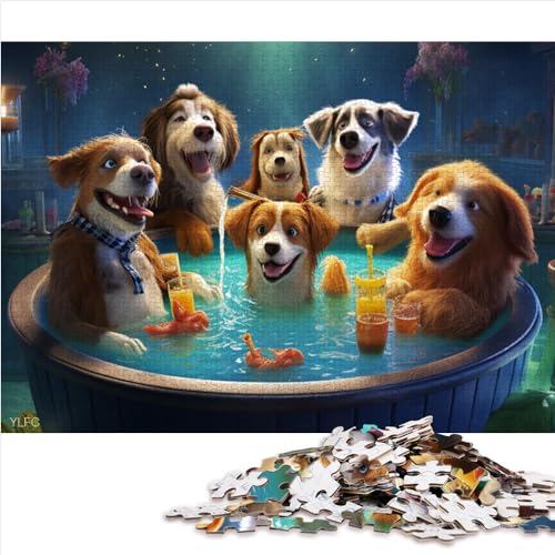 Puzzles Hundeparty-Puzzle für Erwachsene, 1000 Papppuzzles, Spielzeug für Mädchen und Spielzeug für Jungen, herausfordernde Größe (26 x 38 cm) von YOITS