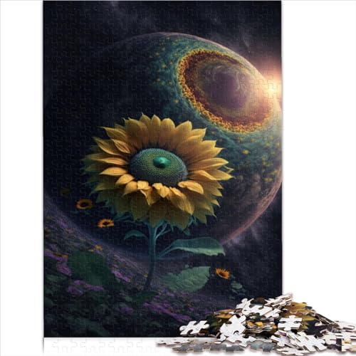 Puzzles Universe Sonnenblumenpuzzles für Erwachsene 500 Teile Holzpuzzle ab 12 Jahren Puzzle Fancy Learn Größe (38x52 cm) von YOITS
