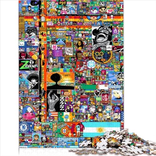 Puzzles for Adults World Pixel Art, 500-teiliges Holzpuzzle für Kinder ab 12 Jahren, für Erwachsene, herausfordernde Spielgröße (38x52 cm) von YOITS