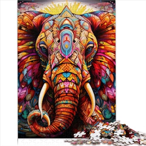 Puzzles für Erwachsene, 1000-teiliges Puzzle mit psychedelischem Elefanten, einzigartige Holzpuzzles für Erwachsene ab 12 Jahren, Reisespiele und Reisespielzeug für 12-Jährige, Größe (50x75 cm) von YOITS