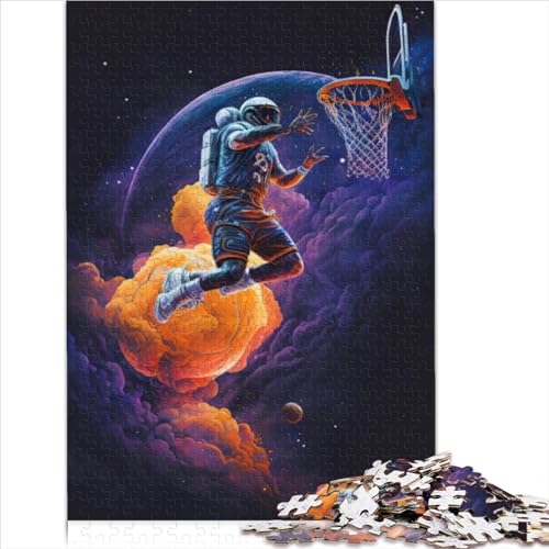 Puzzles für Erwachsene, Astronauten-Basketball-Puzzles für Erwachsene, 1000-teiliges Holzpuzzlespiel, ab 12 Jahren, Denksportspielzeug, Größe (50x75 cm) von YOITS