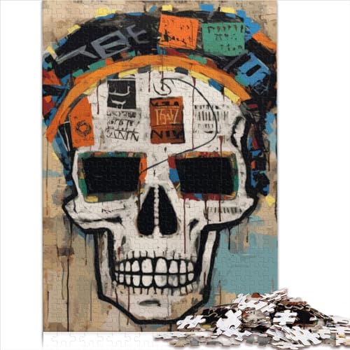 Puzzles für Erwachsene, Basquiat-Stil, Totenkopf, schwierig, herausfordernde Puzzles, 1000-teiliges Holzpuzzlespiel für Kinder ab 12 Jahren, Partygeschenk, Geschenke, Größe (50x75 cm) von YOITS