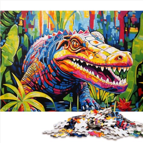 Puzzles für Erwachsene, Bunte Nilkrokodile, 1000-teiliges Puzzle, Papppuzzles für Kinder ab 12 Jahren, Größe „Kill Time“ (26 x 38 cm) von YOITS