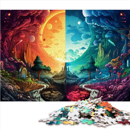 Puzzles für Erwachsene, Fantasy-Landschaftspuzzles für Erwachsene, pädagogische Herausforderung, 1000-teilige Papppuzzles, ab 12 Jahren, Denksportaufgabe, Spielzeuggröße (26 x 38 cm) von YOITS