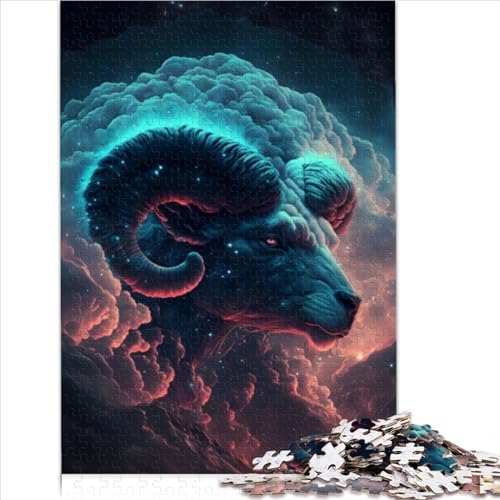 Puzzles für Erwachsene, Feurige Wolke Widder, 1000-teiliges Puzzle für Erwachsene, Holzpuzzlespiel für Erwachsene und Kinder, herausfordernde Spielgröße (50x75 cm) von YOITS