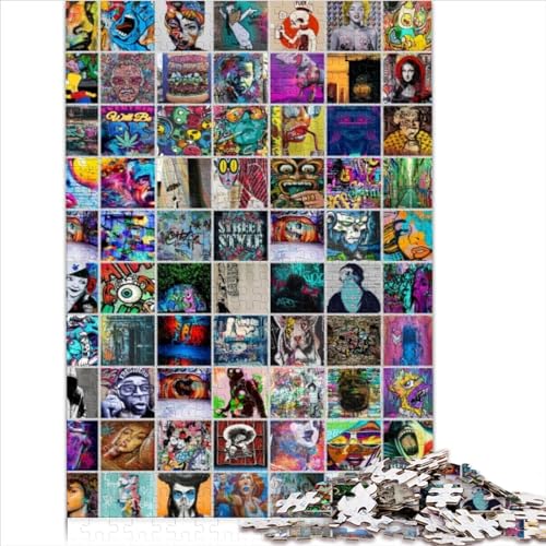 Puzzles für Erwachsene, Graffiti-Kunst, 1000 Teile, Geschenke für Teenager, Holzpuzzles für Jungen, Mädchen, Kinder, Geburtstagsgeschenk, Größe (50x75 cm) von YOITS