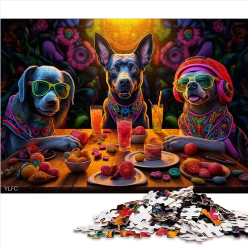 Puzzles für Erwachsene, Hundeparty-Puzzles für Erwachsene, 1000-teilige Papppuzzles für Kinder und herausfordernde Puzzles für Erwachsene in der Größe (26 x 38 cm) von YOITS